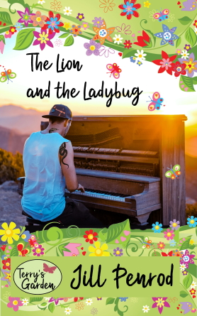 Young man playing piano. Cover of The Lion and the Ladybug
