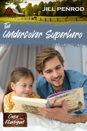 Cover for The Undercover Superhero featuring a young man reading to a little girl