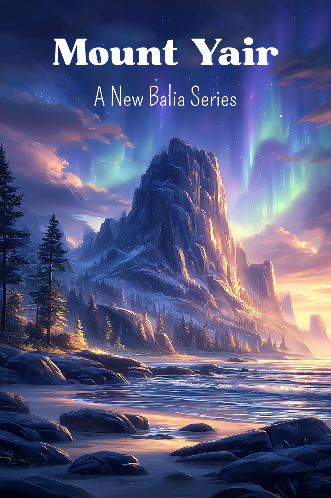 Mystical mountain with Northern Lights behind it