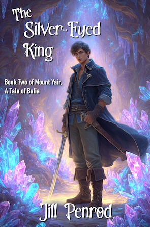 fantasy man with sword in a sparkling cave